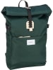 SANDQVIST Rucksack / Backpack Ilon Rolltop Backpack in Dark Green/Natural Leather