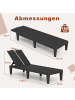 COSTWAY 2er Set Sonnenliege Kunststoff in Schwarz