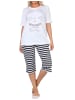 NORMANN Kurzarm Capri Schlafanzug Pyjama Katzen Optik Übergröße 125 204 380 in rosa