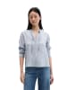 Marc O'Polo Crinkle-Streifenbluse A-Shape in Medium Blue