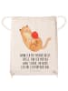Mr. & Mrs. Panda Beutel Katze Wolle mit Spruch in Creme