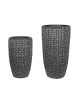 Beliani 2-tlg Outdoor Blumentopf CEDRUS in Schwarz