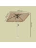 SONGMICS Sonnenschirm Sheld in Taupe - (B)150 x (H)230 x (T)200 cm