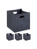 relaxdays 4 x Aufbewahrungsbox in Anthrazit - (B)30 x (H)30 x (T)30 cm