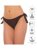 Aquarti Damen Bikinihose seitlich zum Binden in schönen Unifarben in braun