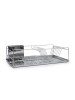 relaxdays Abtropfgestell in Silber- (B)48 x (H)33 x (T)12 cm