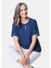 GOLDNER Kurzgröße:  Elegantes Blusenshirt mit Rundhals in royalblau