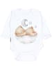 TupTam Baby Bekleidungsset Langarmbody Hose Mütze3 teilig in weiß/beige