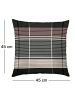 JACK Dekokissen 45x45cm Satin inkl. Füllung Motiv in Kariert Schwarz
