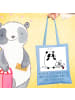Mr. & Mrs. Panda Jutetasche Busfahrer Sicherheit mit Spruch in Sky Blue