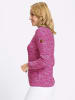 Sieh an! Rundhals-Pullover in magenta-meliert