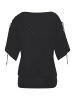 LASCANA Rundhalsshirt in schwarz