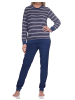 NORMANN Frottee Schlafanzug langarm Pyjama Bündchen - 82768 in navy