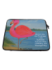 Mr. & Mrs. Panda Laptop Hülle Flamingo Classic Design mit Spruch in Weiß