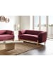 Beliani 2-Sitzer Sofa ALNOR in Rot/Braun - (W) 162 x (H) 67 x (L) 85 cm