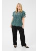 KAFFE curve Kurzarm-Bluse KCbelia Regular fit in Teal/Black/White Graphic