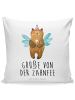 Mr. & Mrs. Panda Sofa Kissen Bär Zahnfee mit Spruch in Weiß