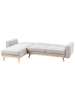 Beliani 4-tlg 3-Sitzer Sofa KAARINA in Grau/Braun rechtsseitig