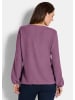 GOLDNER Jerseybluse Elegante Bluse mit Zierblende, Rundhals in beere