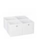 relaxdays 4 x Aufbewahrungsbox in Weiß - (B)30 x (H)30 x (T)30 cm