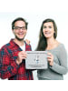 Mr. & Mrs. Panda Mauspad Eventmanagerin Leidenschaft mit Spruch in Grau Pastell