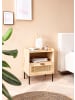 KADIMA DESIGN Nachtkonsole Massivholz / Rattan 50x60x40 cm Nachttisch Braun