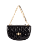faina Damen Schultertasche Im Metallic-Look in Schwarz
