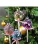 MARELIDA Weihnachtsbaumschmuck Lolli Cake Pop mit Perlen aus Glas H: 16cm in blau