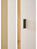 Furn.Design Stauraumschrank weiß matt, Eiche 55 cm, Mehrzweckschrank inkl. Frontbeleuchtung