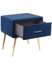 Beliani Nachttisch FLAYAT in Blau/Gold - (W) 46 x (H) 49 x (L) 38 cm