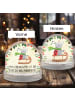 Mr. & Mrs. Panda Weihnachts Schneekugel Smörle Rodeln mit Spruch in Naturpapier