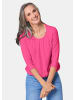 GOLDNER Kurzgröße:  Blusenshirt Chiffon-Shirt mit 3/4-Arm, Rundhals in pink