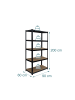 relaxdays Schwerlastregal in Schwarz/ Braun - (B)90 x (H)200 x (T)60 cm