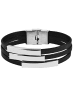 Adeliás Herren Armband aus Edelstahl 21,5 cm in schwarz