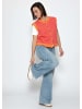 SASSYCLASSY Gestreifte Strickweste in Orange