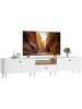 HOMCOM TV Schrank in Weiß & Naturholz 200L x 35B x 45H cm