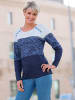 Sieh an! Langarmshirt in eisblau-marine-bedruckt