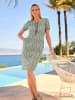 Heine Jerseykleid in khaki-ecru-bedruckt