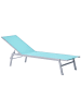 Beliani Gartenliege NOLI in Blau/Silber - (W) 53 x (H) 32 x (L) 154 cm