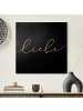 WALLART Leinwandbild Gold - Liebe Kalligraphie Schwarz in Schwarz