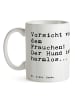 Mr. & Mrs. Panda Teetasse Vorsicht vor dem Frauchen!... mit Spruch in Weiß
