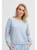 PULZ Jeans Strickpullover PZSARA ONeck Box Pullover - 50206085 in blau