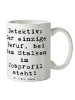Mr. & Mrs. Panda Coffee Mug Spruch Detektiv Beruf mit Spruch in Weiß