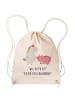 Mr. & Mrs. Panda Jutebeutel Einhorn Schwein mit Spruch in Creme