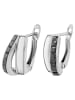 Adeliás Damen Edelstahl Ohrringe Creolen mit funkelnden Zirkonia in silber