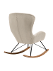 SalesFever Schaukelstuhl modern mit robusten Holz-Kufen und Lammfelloptik in Beige