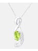 Diamant L'éternel Halskette mit Anhänger aus 375 Weißgold mit Diamant mit Peridot