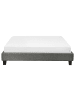 Beliani Doppelbett ROANNE in Grau/Braun - (W) 169 x (H) 29 x (L) 211 cm