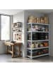 relaxdays Schwerlastregal in Grau/ Braun - (B)100 x (H)200 x (T)60 cm