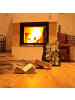 relaxdays Kaminholzregal mit 5tlg. Kaminbesteckset in Schwarz - (B)36 x (H)76,5 x (T)30 cm